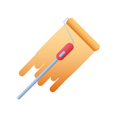 home remodeling roller paint color tool icon design vector