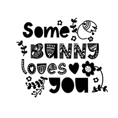 Bunny quotes. Happy Easter colorful lettering. Hand written Easter phrases. Seasons Greetings