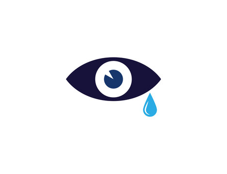 Tear, cry eye icon. Vector illustration, flat.
