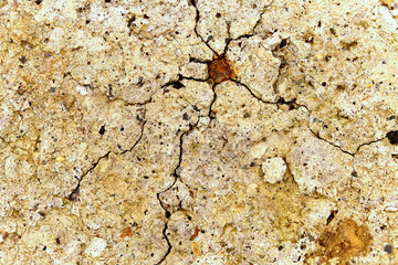 background cracked nail gray stone wall concrete