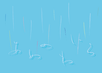 あめのねいろ（ame no neiro）-雨の音色-　筆文字　イラスト　梅雨