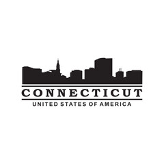 Fototapeta premium connecticut skyline silhouette vector logo