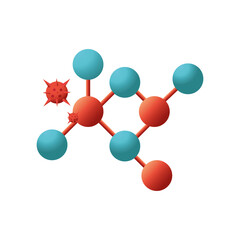 covid 19 virus and dna particles vector design