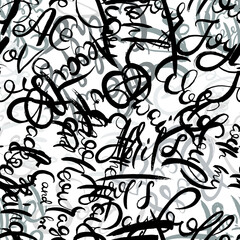 Graffiti background seamless pattern. Hand style tagging