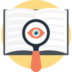 Vision and magnification, vector dictionary or book reading