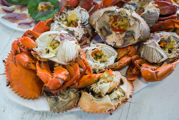 Fresh crab meat seafood