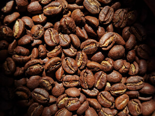  Close up of coffee beans for background                                