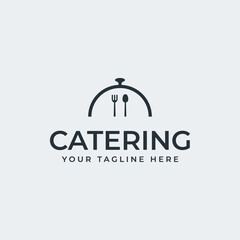 Catering logo concept design, with dinner cover icon, spoon, fork, perfect for any food business logo