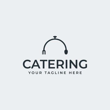 Catering logo vector design, with dinner cover icon, spoon, fork, perfect for any food business logo