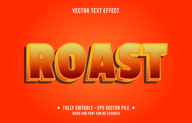 Editable text effect - roaster orange modern style