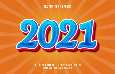 Editable text effect - new year red and blue modern style