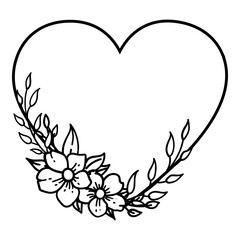 Hand-drawn Floral wreath on white background-Vector Illustration