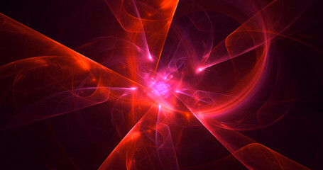 3D rendering abstract multicolor fractal light background