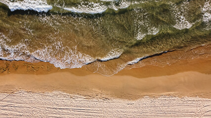 aerial photo of sandy seashore