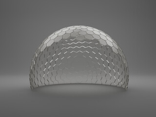Mock-up transparent glass dome protection Concept or barrier 3d rendering. - obrazy, fototapety, plakaty