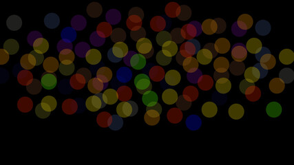 Bokeh background of different lights. Bokeh lights on black.