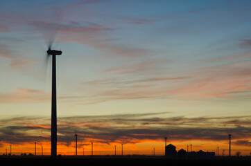 555-75 Wind Turbine at Sunset