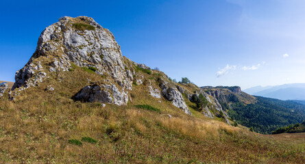 Mountain landscape, autumn sketches from tourist routes, recreation places for citizens.
