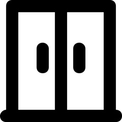 Double Door Fridge Vector Line Icon