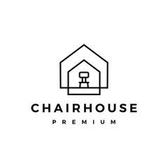 chair house logo vector icon illustration