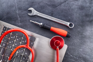Computer repair or maintenance concept