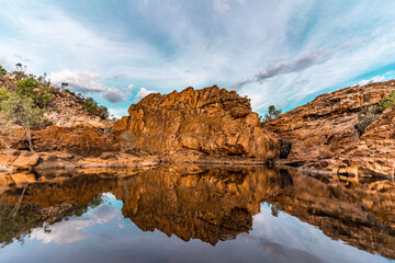 Fototapeta na wymiar Upper rock pool at Edith Falls. Katherine, Northern Territory.