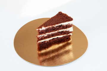 cake with chocolate on white background
