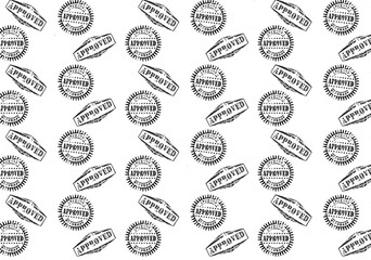approves stamps seamless pattern on white background - illustration design 