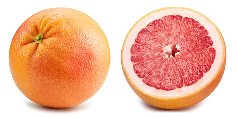 Fresh organic grapefruit isolated on white background