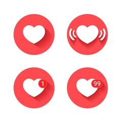 Set of love notification icon. Love symbol. Illustration vector