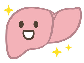 健康な肝臓の表情をしたイラストレーション