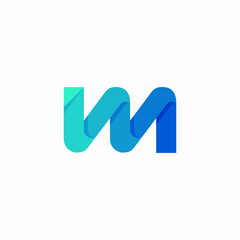 initial logo IM wave monogram