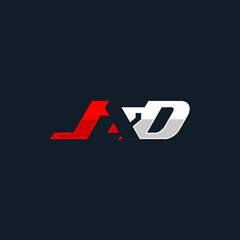 Obraz premium initial logo J&D geometric monogram