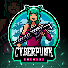 Cyber punk mascot. esport logo design