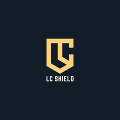 initial logo LC shield geometric
