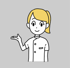 イラスト素材：案内する看護師