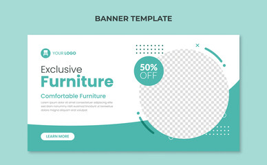 Exclusive furniture web banner template