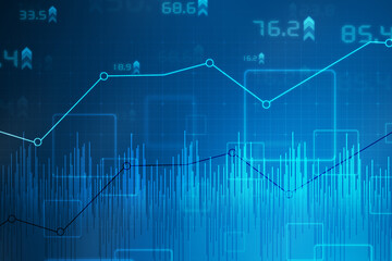 2d rendering Stock market online business concept. business Graph 