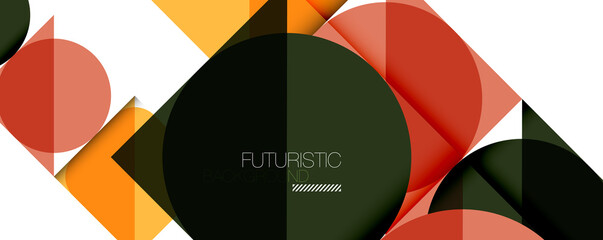 Obraz premium Clean minimal geometric abstract background with triangles and circles. Vector illustration for covers, banners, flyers and posters and other designs