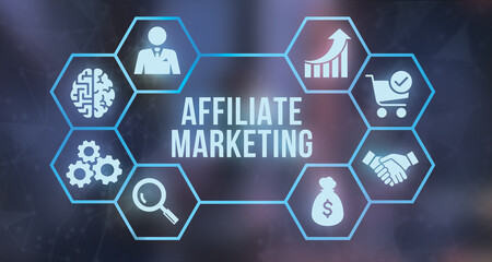 Fototapeta premium Internet, business, Technology and network concept. AFFILIATE MARKETING
