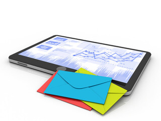 3d rendering Envelope network with mobile phone
    