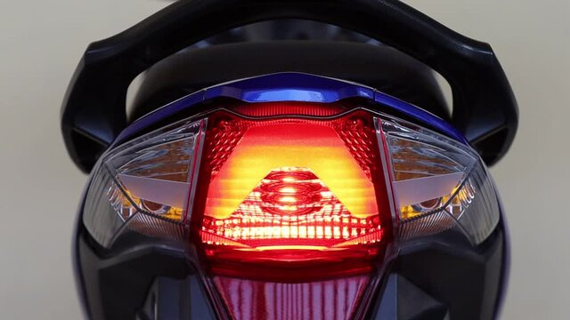 Tail light of motorcycle and good usability testing for traveling on road.