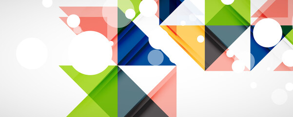 Obraz premium Set of vector triangle geometric backgrounds. Vector illustration for covers, banners, flyers and posters and other designs