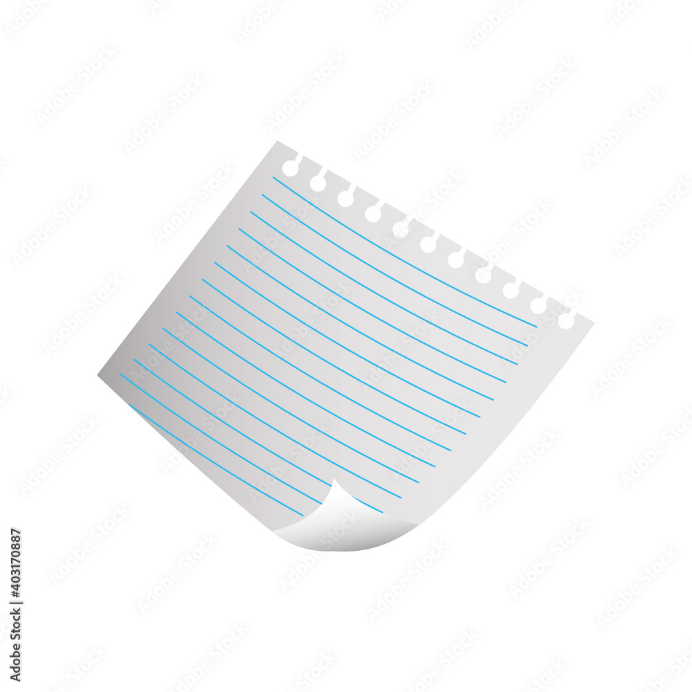 Poster back to school empty sheet with lines icon design