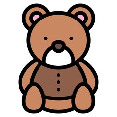 Teddy bear icon, Birthday party related vector illustration