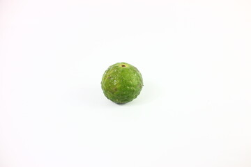 garlic, lime and ginger in white background