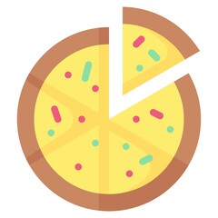 Pizza icon, Birthday party related vector illustration
