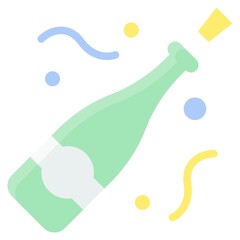 Champagne bottle icon, Birthday party related vector illustration