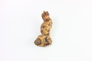 garlic, lime and ginger in white background