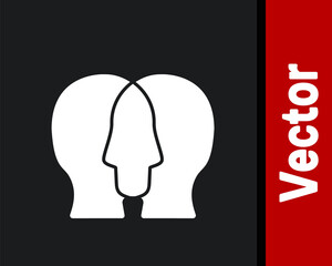 White Project team base icon isolated on black background. Business analysis and planning, consulting, team work, project management. Developers. Vector.